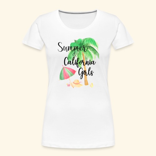 California Girl at Beach - Frauen Premium Bio T-Shirt