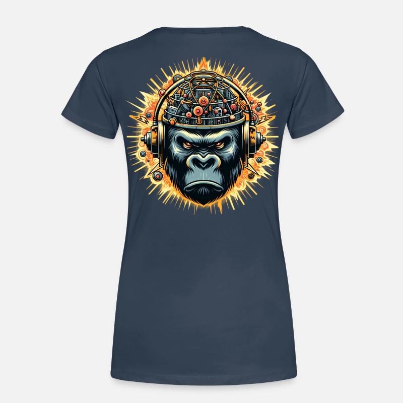 Gorilla Cybersound avec Techno Head T-shirt bio Premium Femme