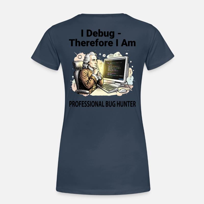 Retro Scholar an der Coding Console – leichter Hintergrund Frauen Premium Bio T-Shirt