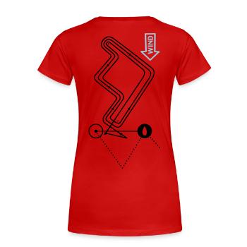 Regattabahn Segelsport Regatta Bahn Segeln Kurs - Frauen Premium Bio T-Shirt -  - Hinten - Mia (176cm)