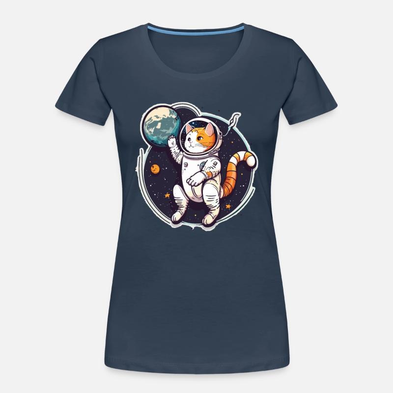 Feline Space Explorer Women's Premium Organic T-Shirt