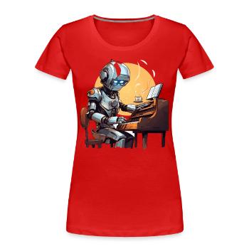 Der Roboter-Pianist - Frauen Premium Bio T-Shirt -  - Vorne - Mia (176cm)