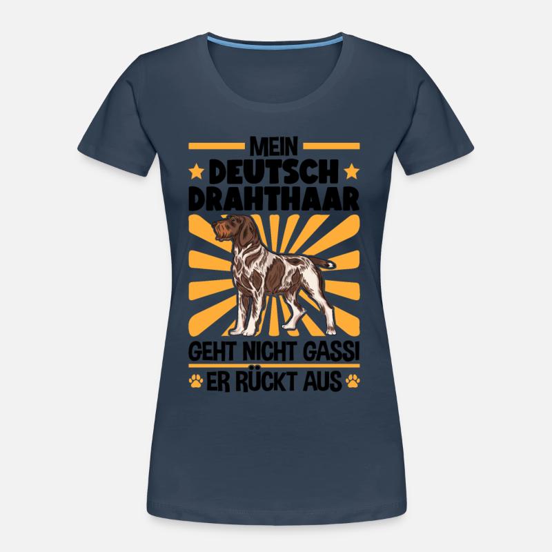Deutsch Drahthaar Gassi gehen Jagdhund Frauen Premium Bio T-Shirt