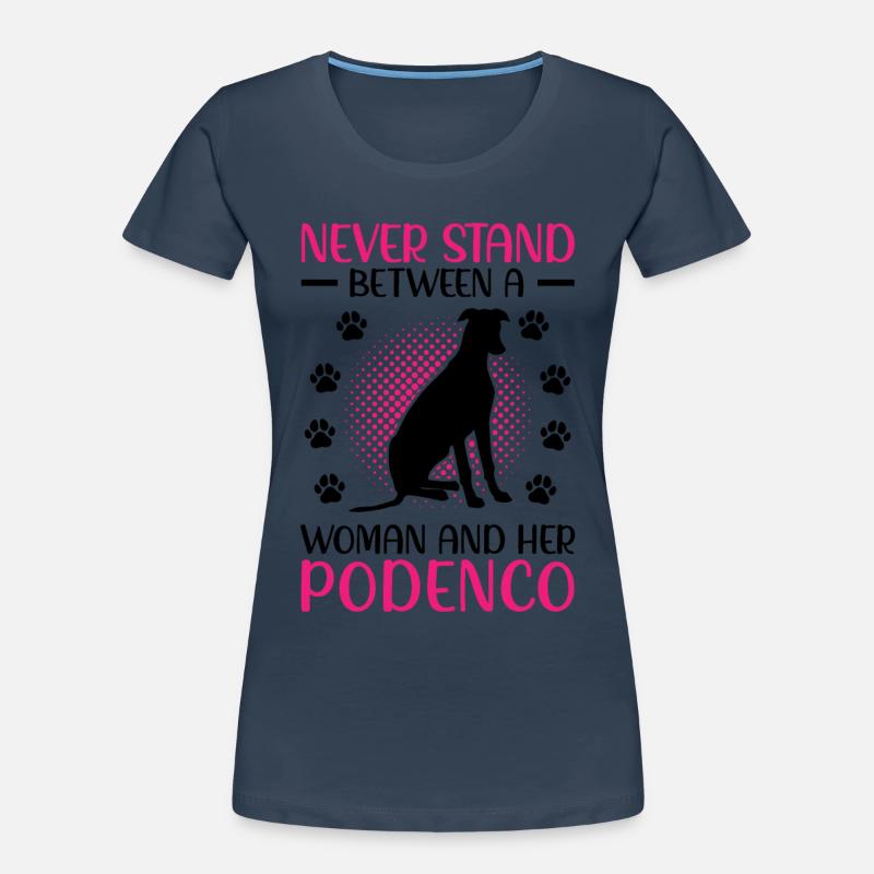 Frau mit Podenco spanischer Jagdhund Frauen Premium Bio T-Shirt