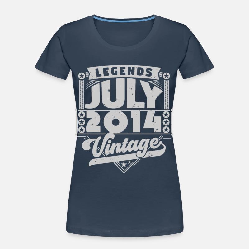 Vintage Geburtstagsgeschenk Juli 2014, Juli. Frauen Premium Bio T-Shirt