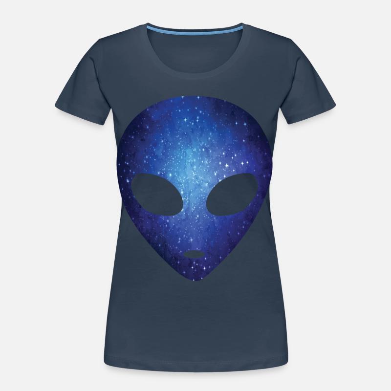 Psychedelic Alien Head Cosmic Galaxy Outer Space Women's Premium Organic T-Shirt