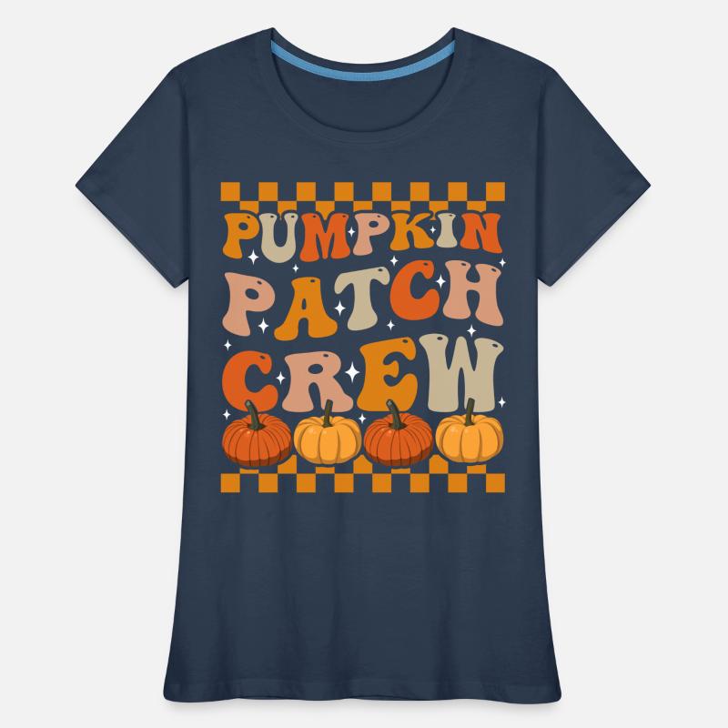 Groovy Pumpkin Patch Crew Fall Pumpkins Women's Premium Organic T-Shirt