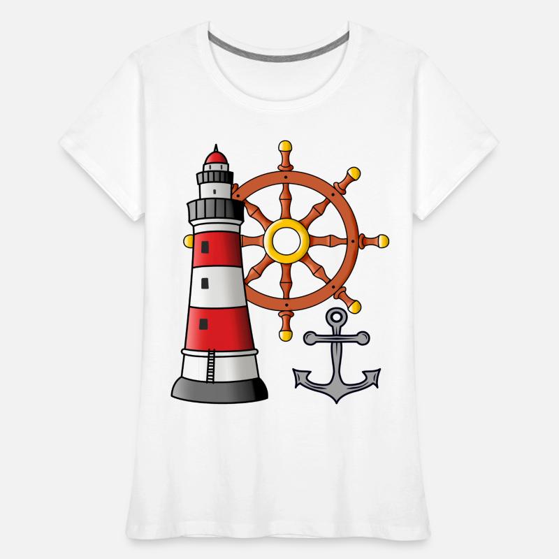 Phare Roue de commande Anker Marin Ahoi T-shirt bio Premium Femme