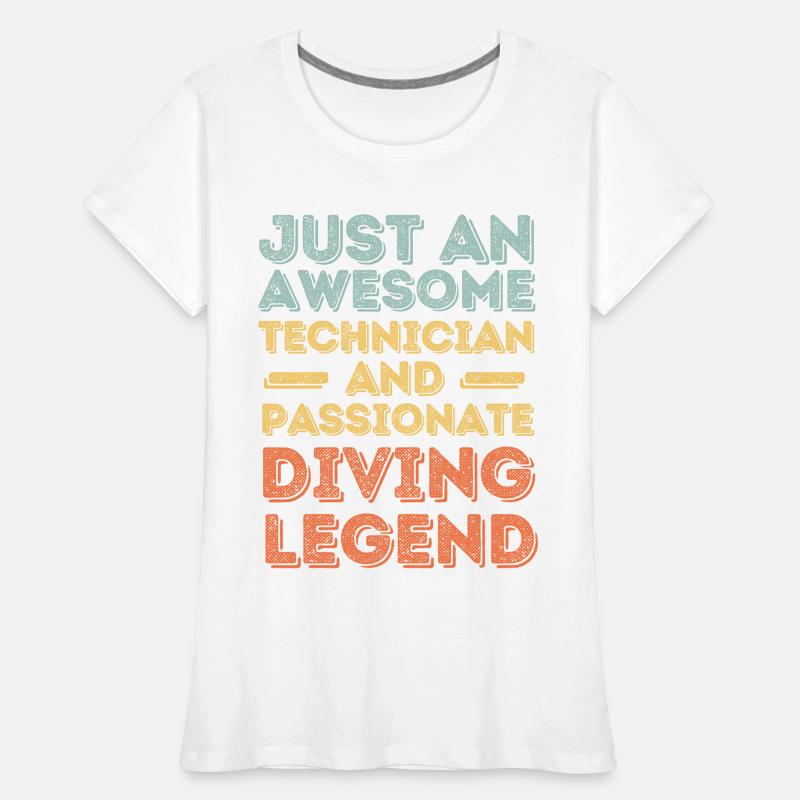 Techniciens plongée rétro T-shirt bio Premium Femme
