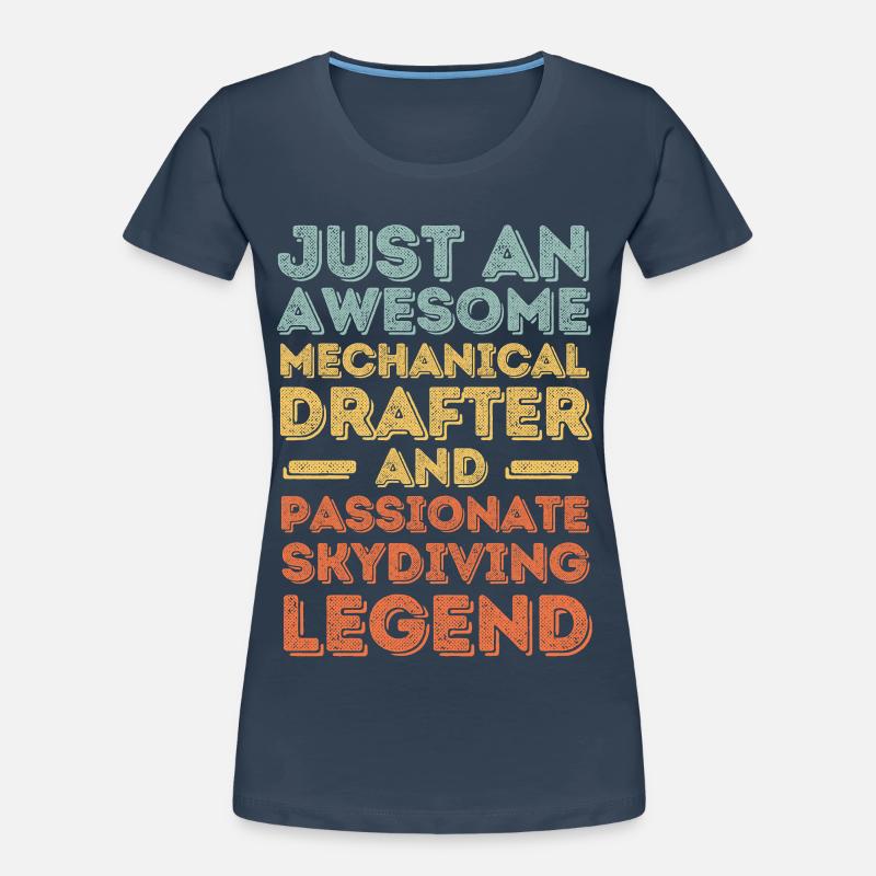 Technical draughtsman skydiving retro Women's Premium Organic T-Shirt