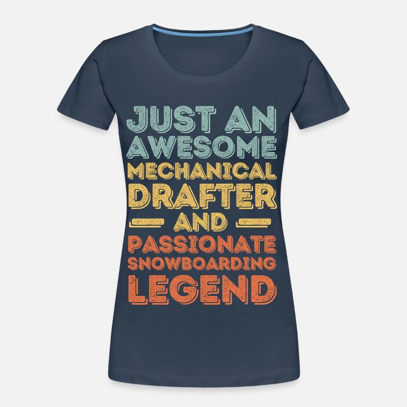 Technical draughtsman snowboard retro Women's Premium Organic T-Shirt