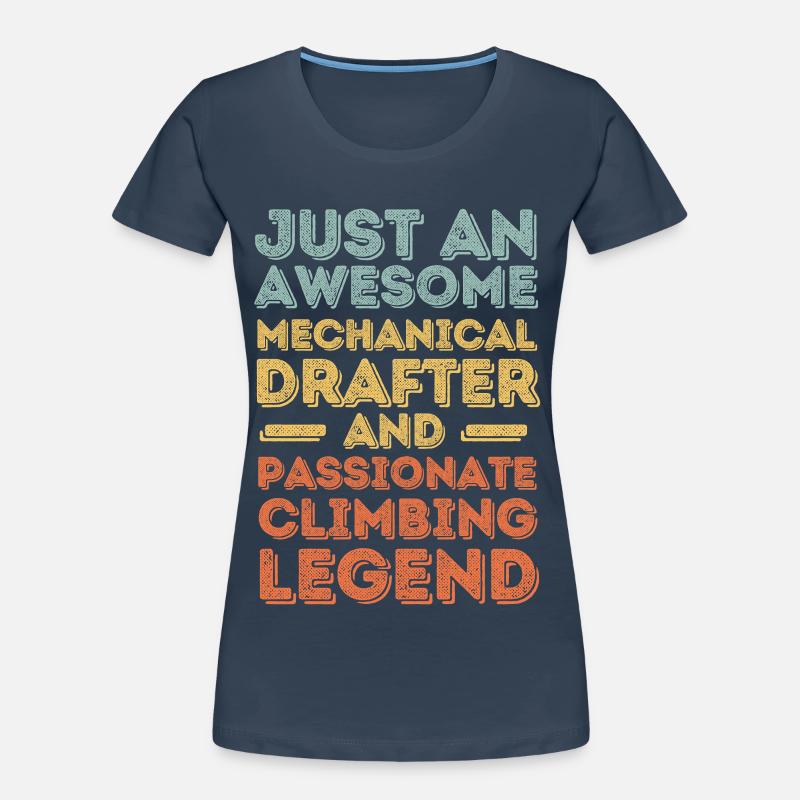 Dessinateur technique escalade rétro T-shirt bio Premium Femme