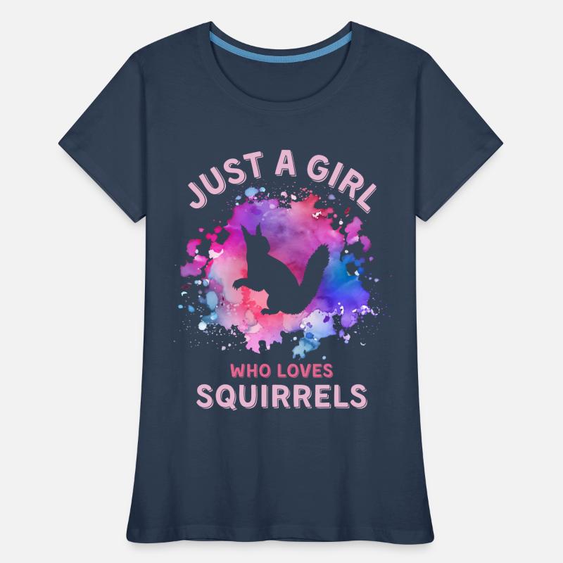 Nur ein Mädchen, das Eichhörnchen liebt Frauen Premium Bio T-Shirt
