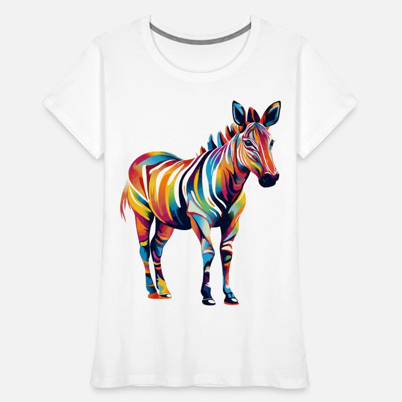 Buntes Okapi Farbkleckse Farbspritzer Frauen Premium Bio T-Shirt