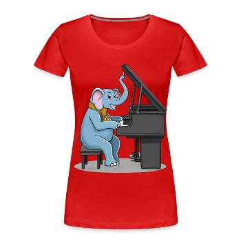 An elephant playing the piano - Women's Premium Organic T-Shirt -  - Front - Mia (176cm)