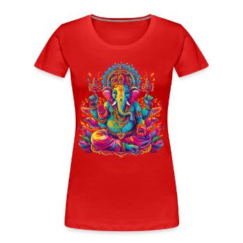 T Shirt Design Ganesha - Frauen Premium Bio T-Shirt -  - Vorne - Mia (176cm)