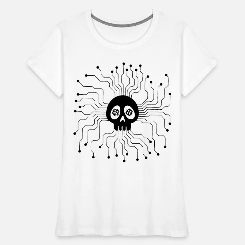 Black microprocessor skull Women's Premium Organic T-Shirt