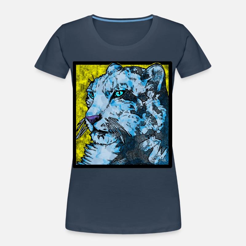 Schneeleopard nah (Bunt) Frauen Premium Bio T-Shirt