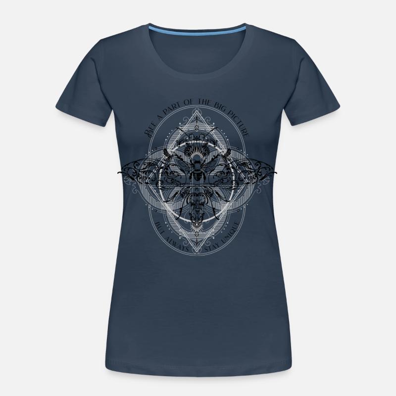 Bee psychedelic geometry pattern cool saying Women's Premium Organic T-Shirt