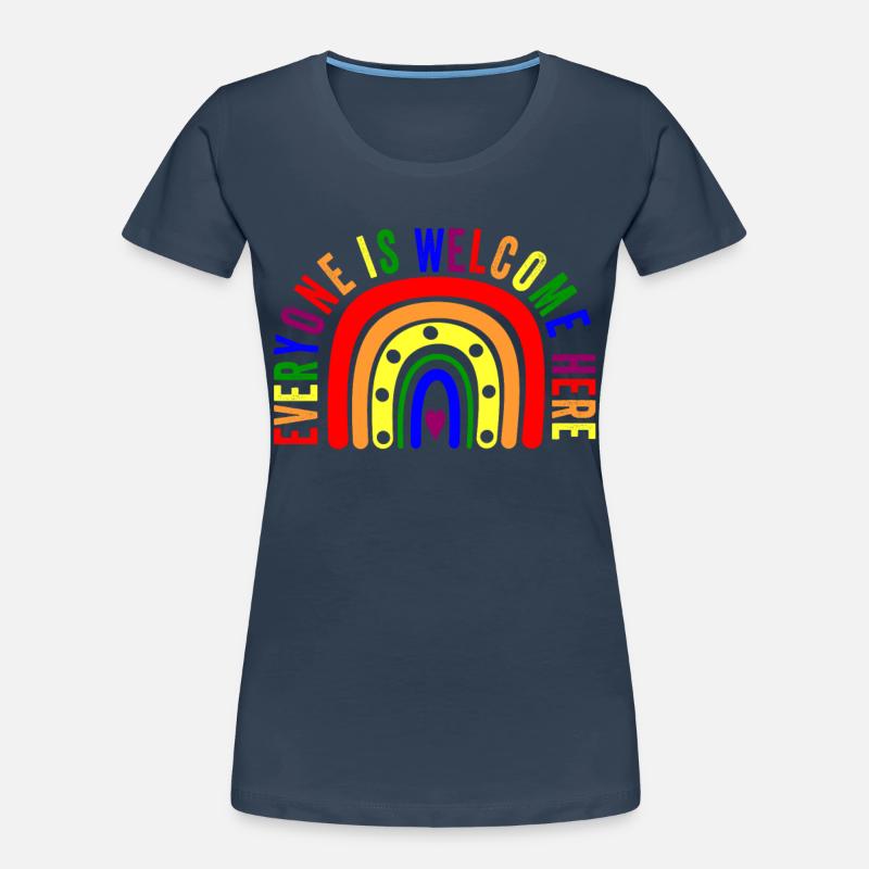 UNITY DAY Everyone is Welcome Here Boho Rainbow Women's Premium Organic T-Shirt
