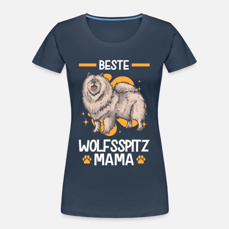 Wolfsspitz Mama deutscher Spitz Keeshond Frauen Premium Bio T-Shirt