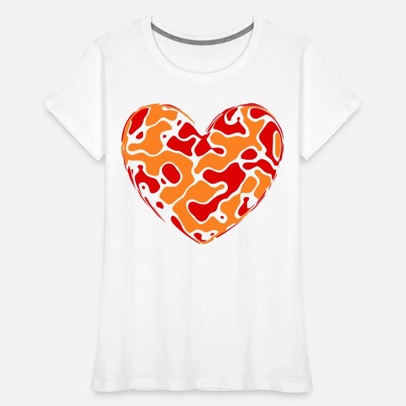 orangenes Herz Herzen Geschenk Muttertag Mutter Frauen Premium Bio T-Shirt