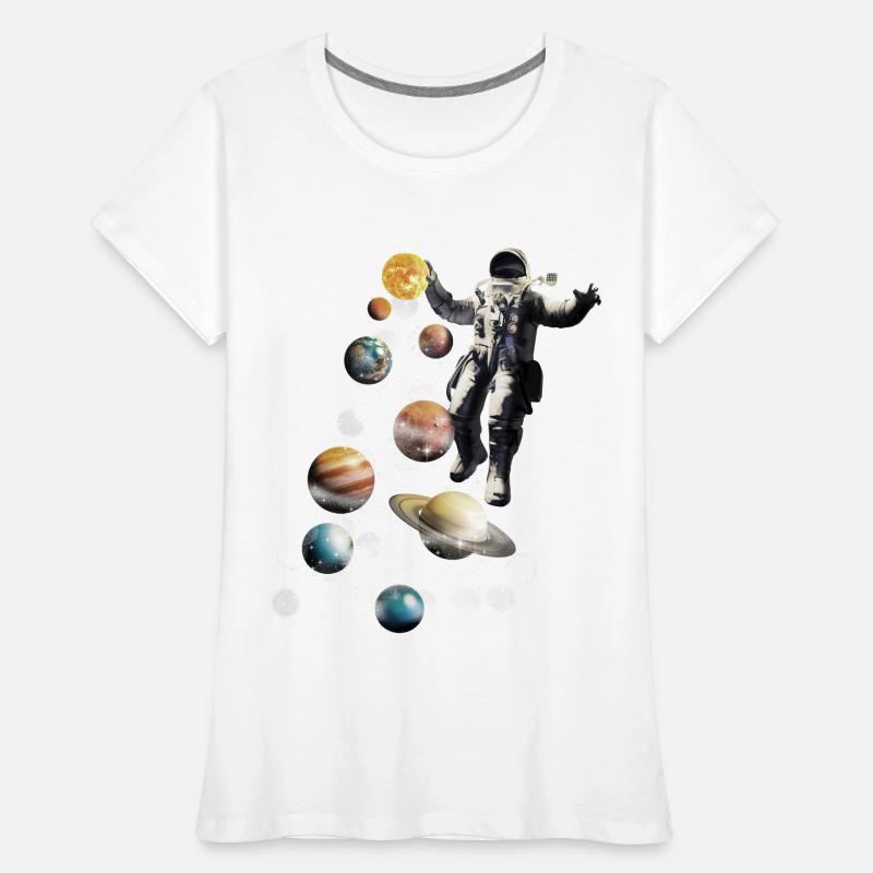 Noël dans l’espace Astronaute du système solaire T-shirt bio Premium Femme