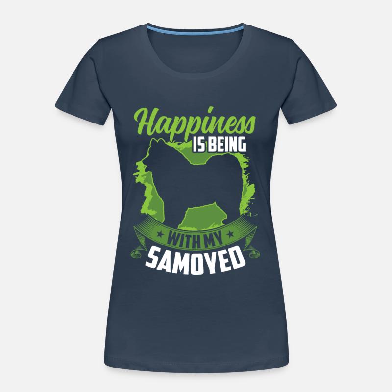 Samojede ist glücklich sein Samojedenspitz Frauen Premium Bio T-Shirt