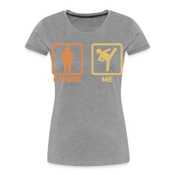 Kickboxer Strichfiguren - Frauen Premium Bio T-Shirt -  - Vorne - Mia (176cm)