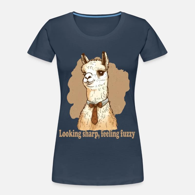 Looking sharp feeling fuzzy Lama Frauen Premium Bio T-Shirt