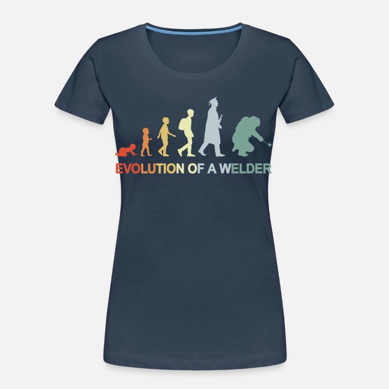 Vintage Schweißen Evolution Frauen Premium Bio T-Shirt