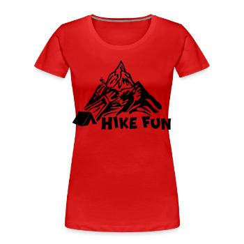 Wanderspaß [Schwarz] - Frauen Premium Bio T-Shirt -  - Vorne - Mia (176cm)