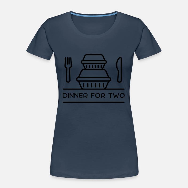 Dinner for two – takeaway boxes, fork, knife. Women's Premium Organic T-Shirt