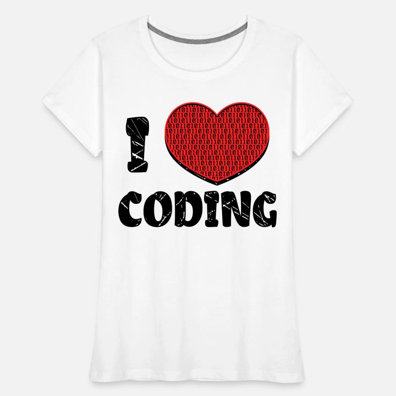 Code Developer Skripting Debug Herz Statement Frauen Premium Bio T-Shirt
