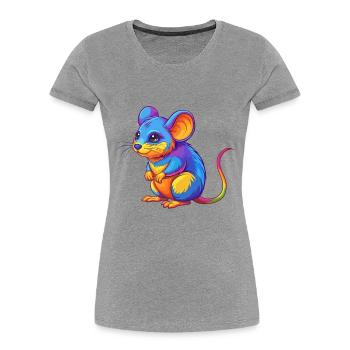 mouse Colorful Kawaii Cartoon Character Clipart - Women's Premium Organic T-Shirt -  - Front - Mia (176cm)