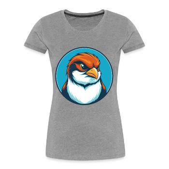 Sparrow Cute Funny Kawaii Cartoon Animal Pet Logo - Women's Premium Organic T-Shirt -  - Front - Mia (176cm)