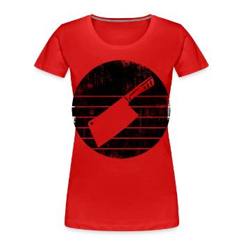 Hackbeil Skizze - Frauen Premium Bio T-Shirt -  - Vorne - Mia (176cm)
