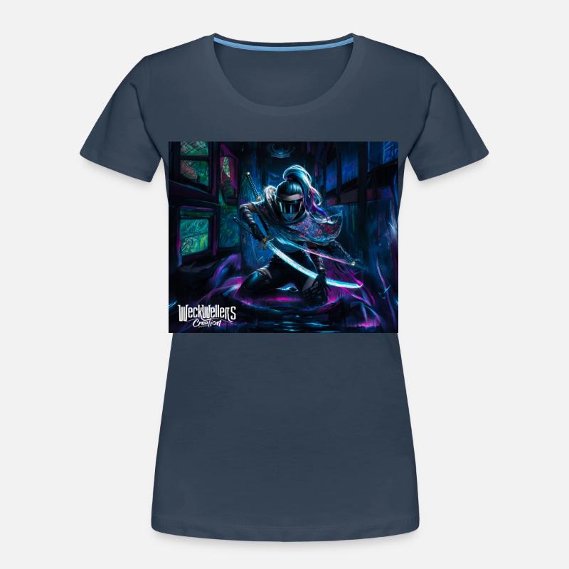 graffiti anime samurai Frauen Premium Bio T-Shirt