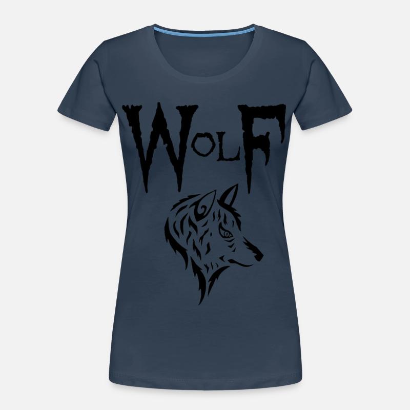 Schwarzer Wolf Frauen Premium Bio T-Shirt