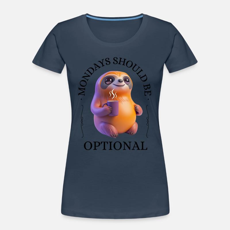 Coffee-Drinking Sloth – Relaxed & Pleasurable Women's Premium Organic T-Shirt