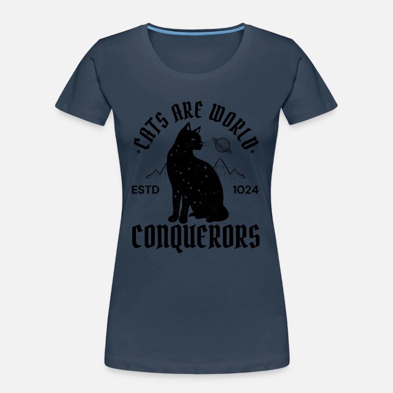 Black Cat Conqueror - Mystical Cat Theme Women's Premium Organic T-Shirt