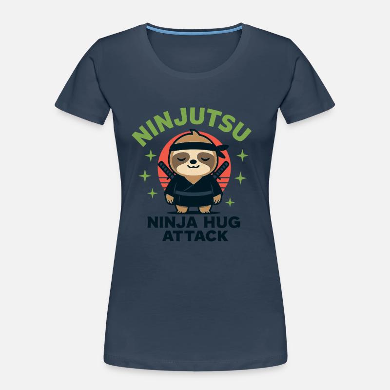 Ninja Cuddle Sloth HugAttack Women's Premium Organic T-Shirt