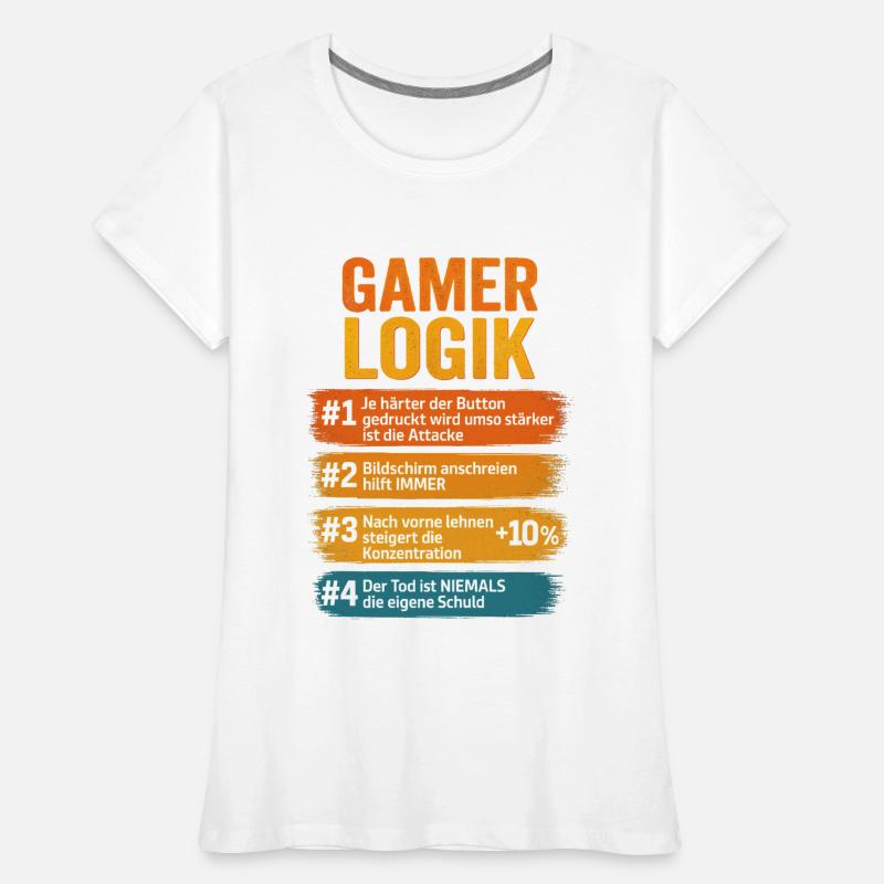 Gamer Logik Computer PC Controller Zocker Frauen Premium Bio T-Shirt