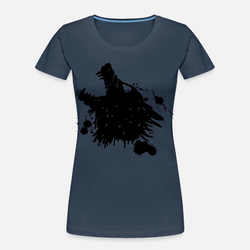 Heulender schwarzer Wolf Frauen Premium Bio T-Shirt
