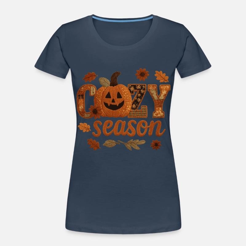 Patchwork de citrouilles douillettes T-shirt bio Premium Femme