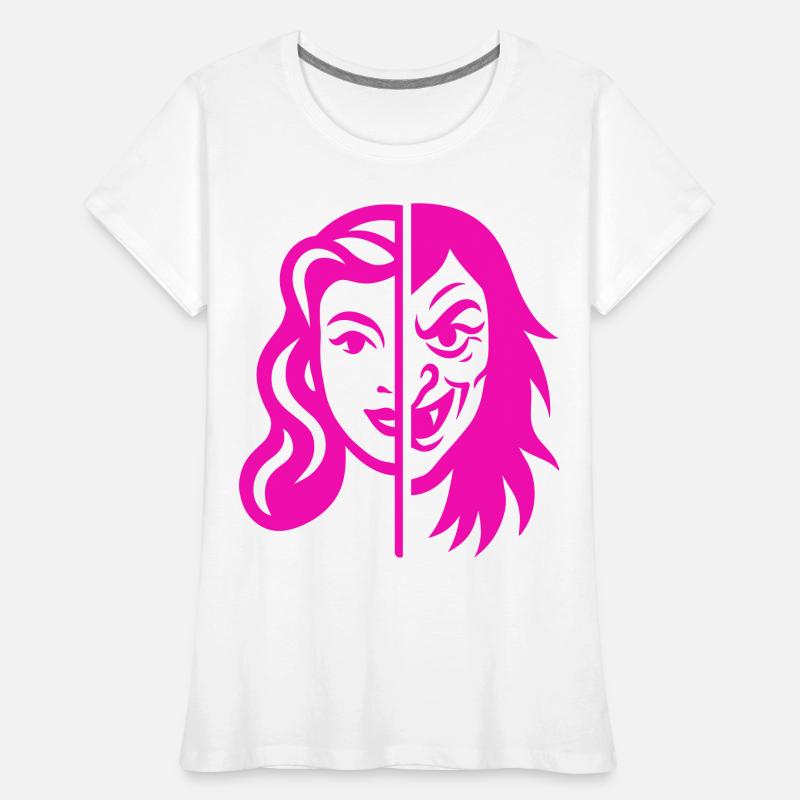 Split Face Contrast Women's Premium Organic T-Shirt