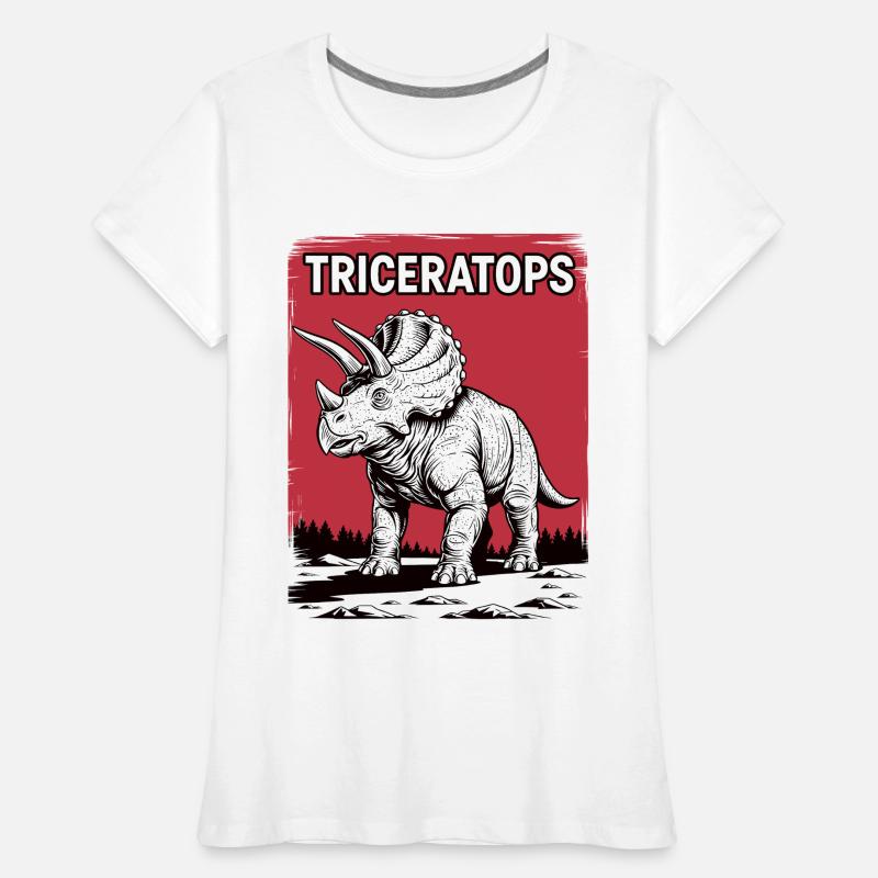 Triceratops Bold Sketch Women's Premium Organic T-Shirt