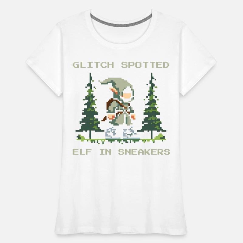Bug découvert : Elfe avec des baskets | Glitch de GN T-shirt bio Premium Femme