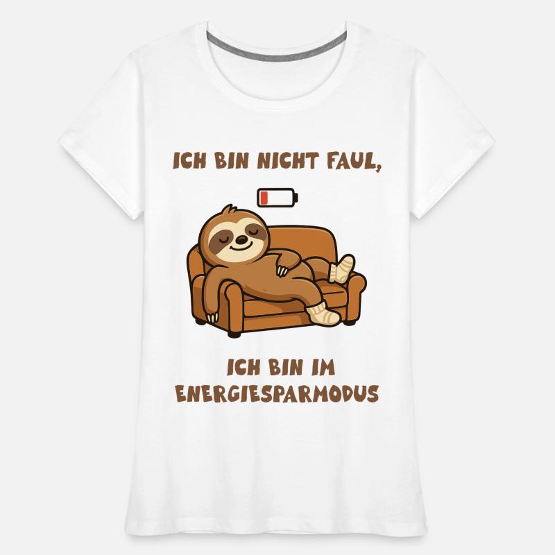 Sloth Power Saving Mode Design Women's Premium Organic T-Shirt