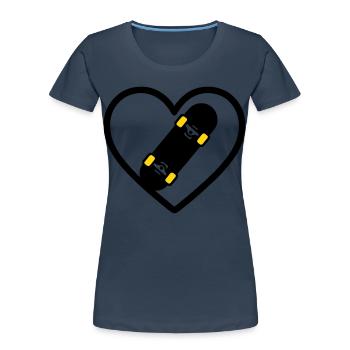 Skateboard Herz Sport Street Leidenschaft - Frauen Premium Bio T-Shirt -  - Vorne - Mia (176cm)